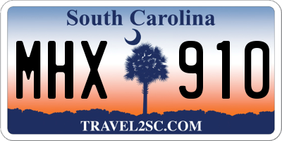 SC license plate MHX910