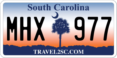 SC license plate MHX977