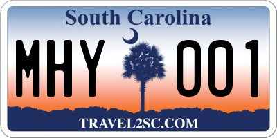 SC license plate MHY001