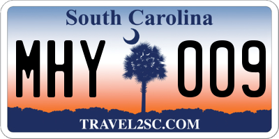 SC license plate MHY009