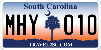 SC license plate MHY010