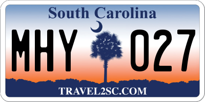 SC license plate MHY027