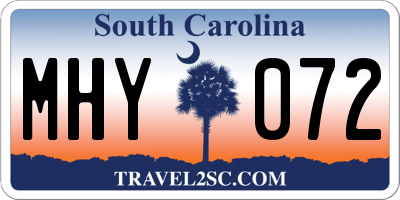 SC license plate MHY072