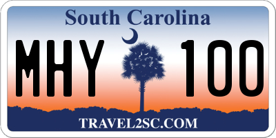 SC license plate MHY100