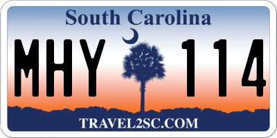 SC license plate MHY114