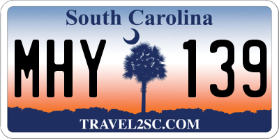 SC license plate MHY139