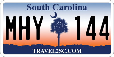 SC license plate MHY144
