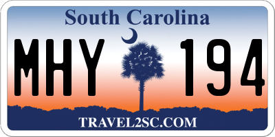 SC license plate MHY194