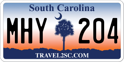 SC license plate MHY204