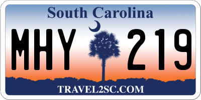 SC license plate MHY219