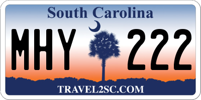 SC license plate MHY222