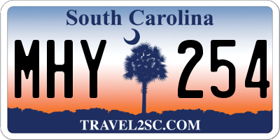 SC license plate MHY254