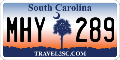 SC license plate MHY289