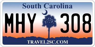 SC license plate MHY308