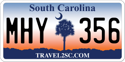 SC license plate MHY356