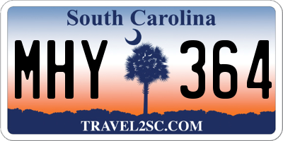 SC license plate MHY364