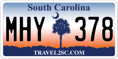 SC license plate MHY378