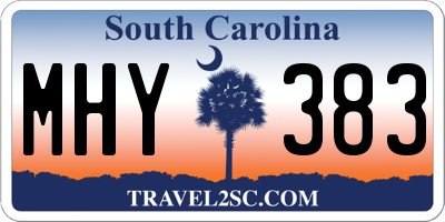 SC license plate MHY383