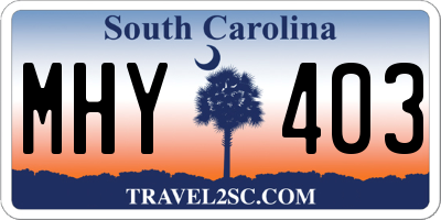 SC license plate MHY403