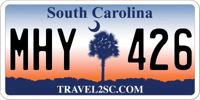 SC license plate MHY426