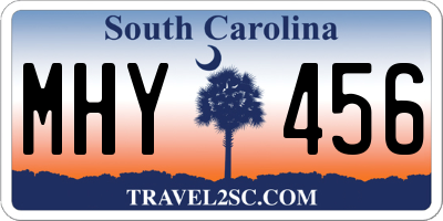 SC license plate MHY456