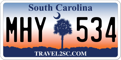 SC license plate MHY534