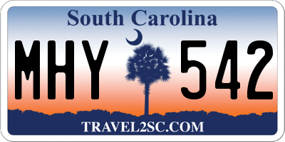SC license plate MHY542