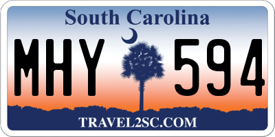 SC license plate MHY594