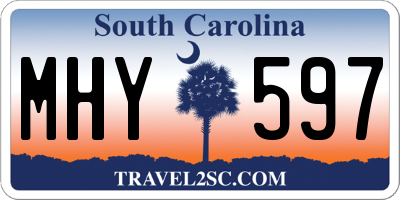 SC license plate MHY597