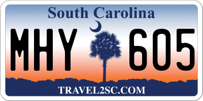 SC license plate MHY605