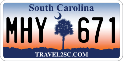 SC license plate MHY671