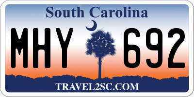 SC license plate MHY692