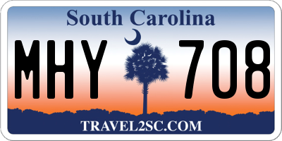 SC license plate MHY708