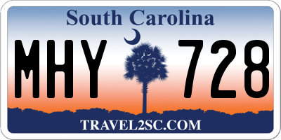 SC license plate MHY728