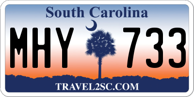 SC license plate MHY733