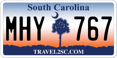 SC license plate MHY767