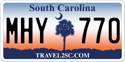 SC license plate MHY770