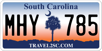 SC license plate MHY785