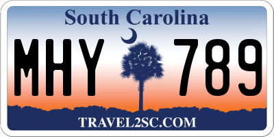 SC license plate MHY789