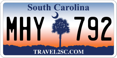 SC license plate MHY792