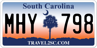 SC license plate MHY798