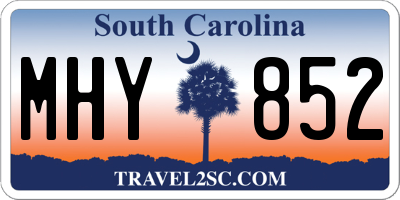 SC license plate MHY852