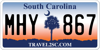 SC license plate MHY867