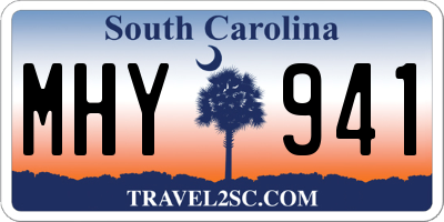 SC license plate MHY941
