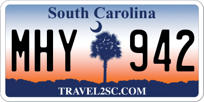 SC license plate MHY942