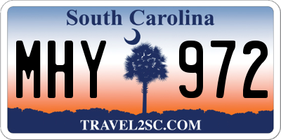 SC license plate MHY972