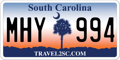 SC license plate MHY994