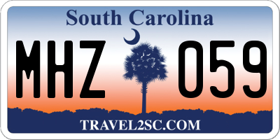 SC license plate MHZ059
