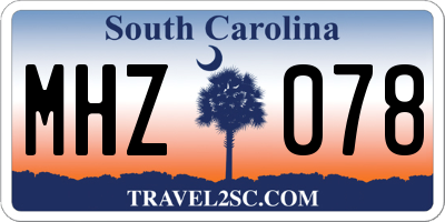 SC license plate MHZ078