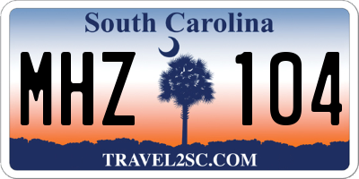 SC license plate MHZ104